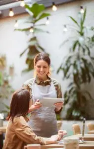 Client ordering at the restaurant